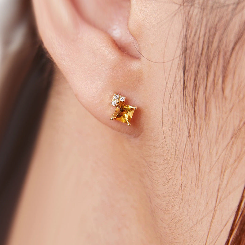 Sunlit Citrine Stud Earrings