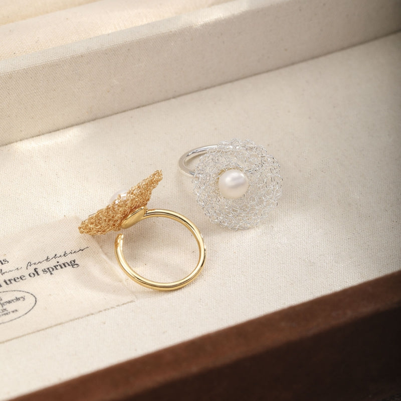 Lace Nest Pearl Ring
