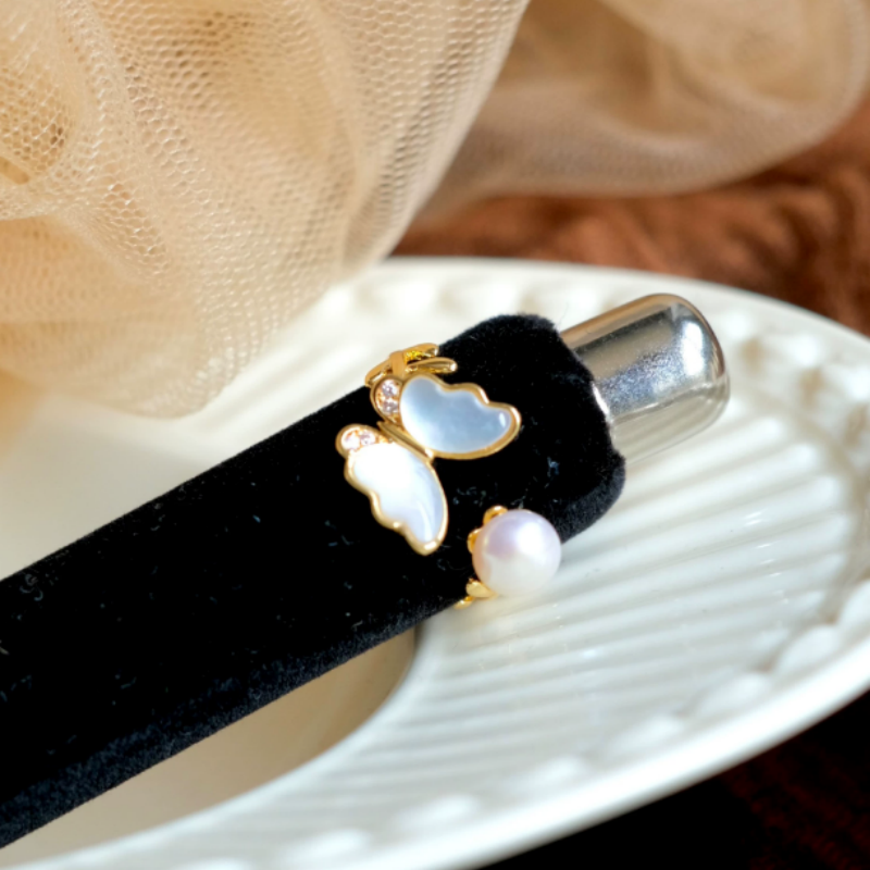 Open Butterfly Pearl Ring