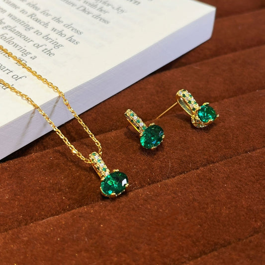 Forest Green Zircon Jewelry Set