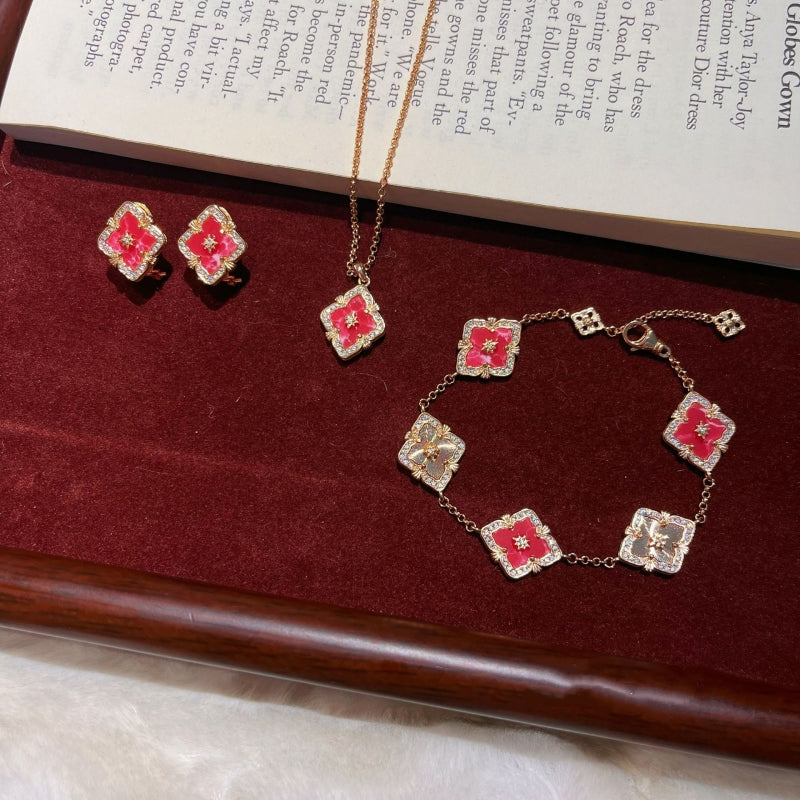 Scarlet Clover Luck Jewelry Set
