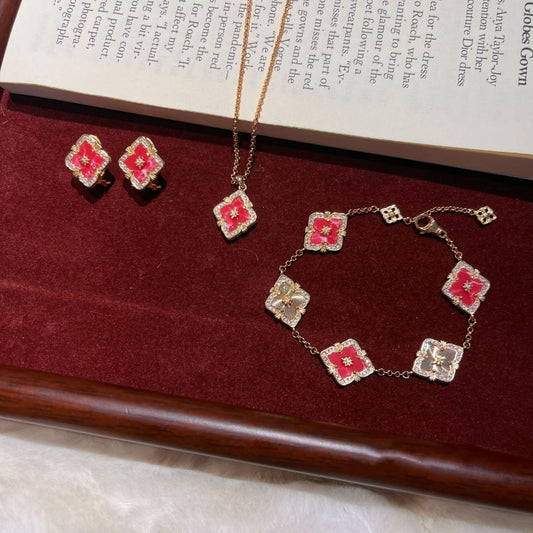 Scarlet Clover Luck Jewelry Set