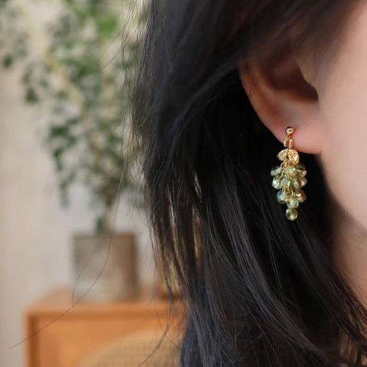 Czech Crystal Grape Earrings