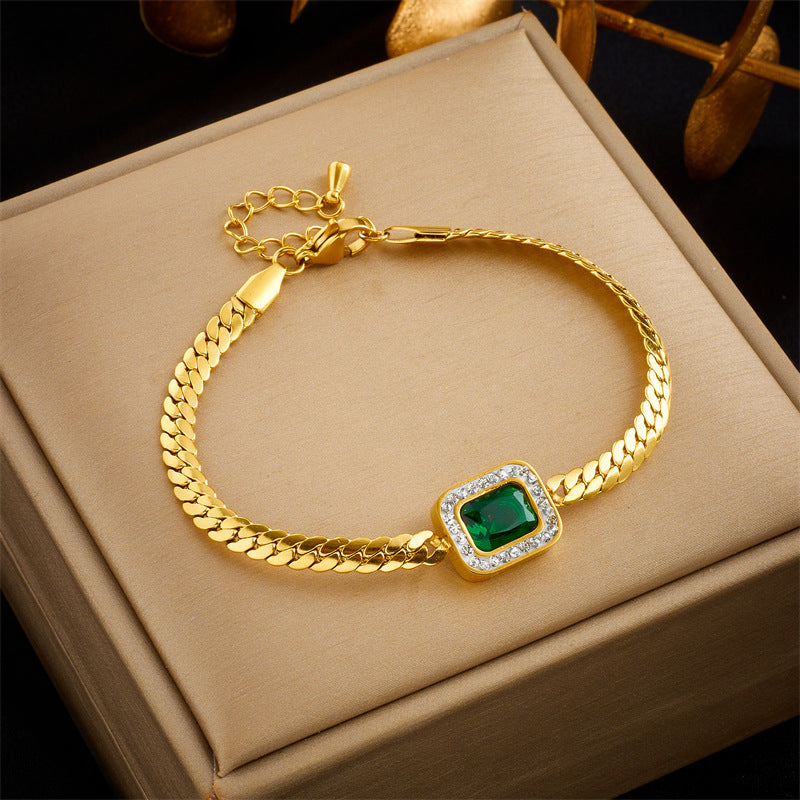 Vintage Emerald Halo Set