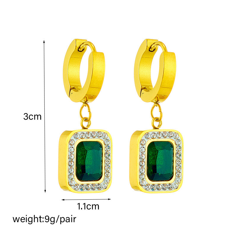 Vintage Emerald Halo Set