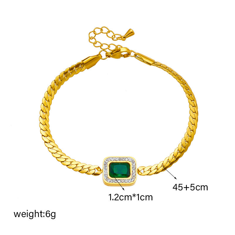 Vintage Emerald Halo Set