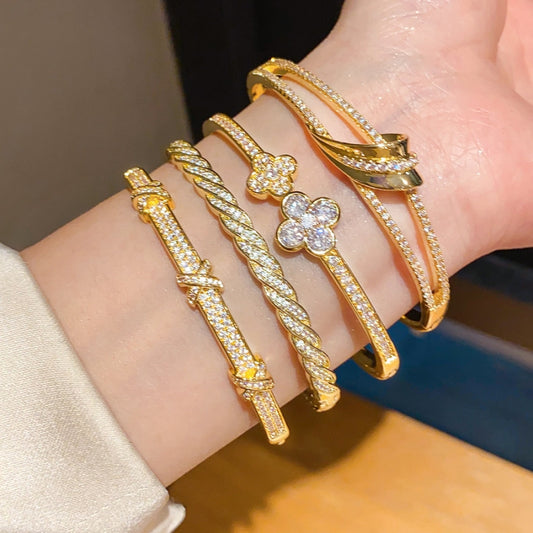 Sparkling Zircon Bangle (Closed-Loop)