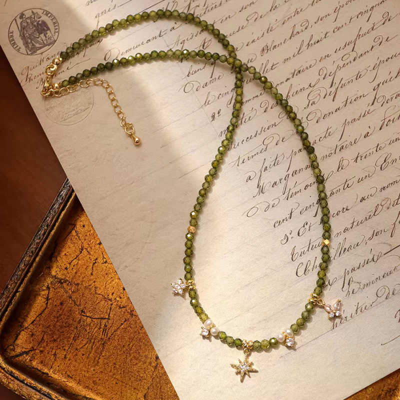 Emerald Forest Starfall Necklace