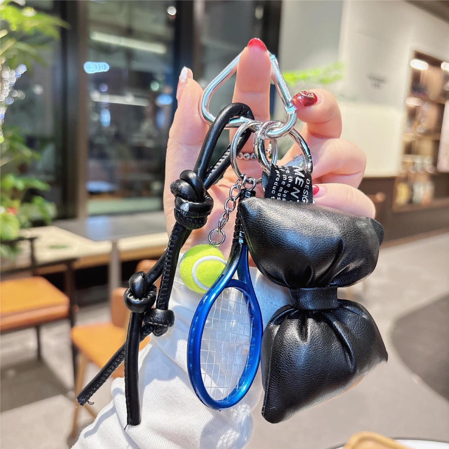 Bowknot tennis racket Bag Charm