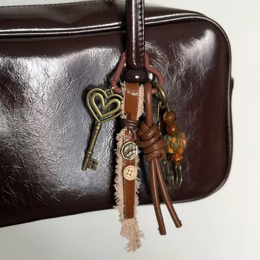 Vintage antique-style gilded key Bag Charm