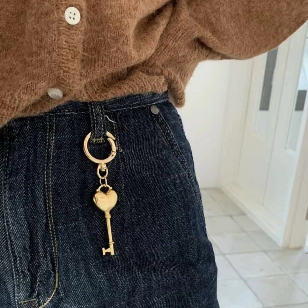 Heart lock Bag Charm