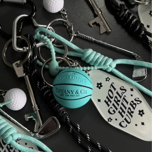 Tiffany Blue basketball golf Bag Charm