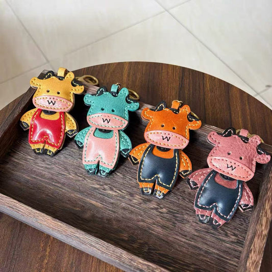 Top-grain cowhide cute calf  Bag Charm