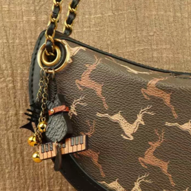 Fishbone Cat Bell Bag Charm