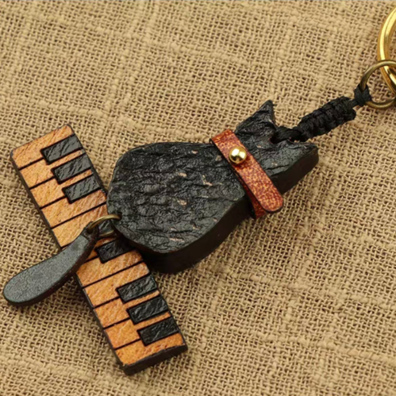 Fishbone Cat Bell Bag Charm