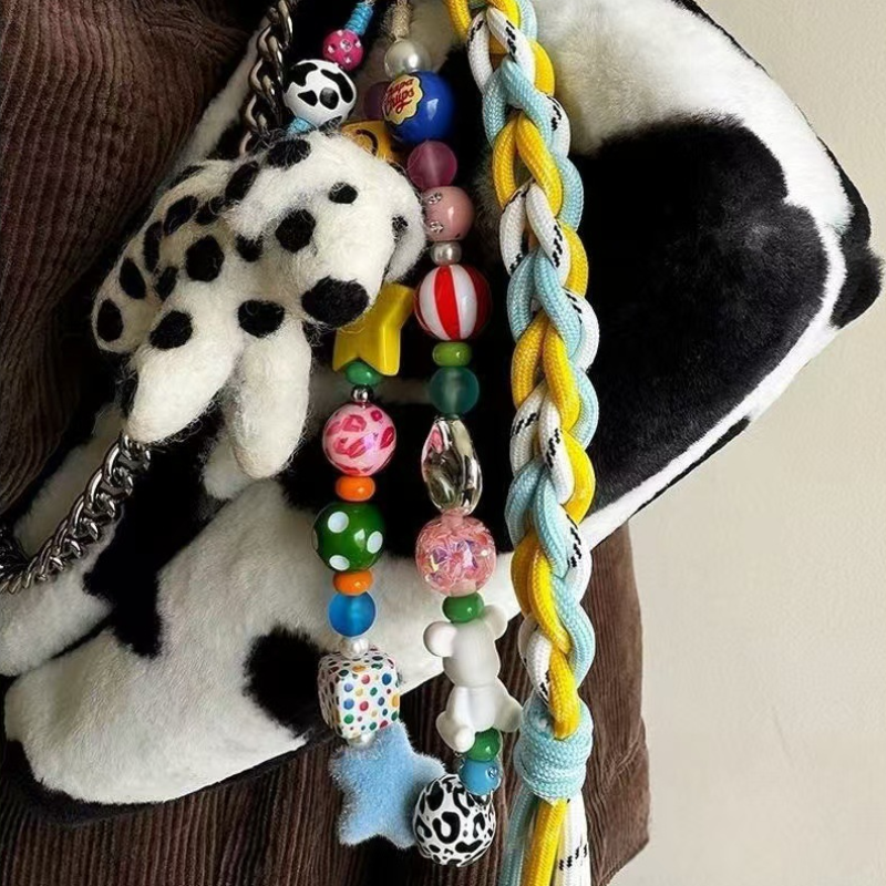 Rainbow Dalmatian Bag Charm Stack