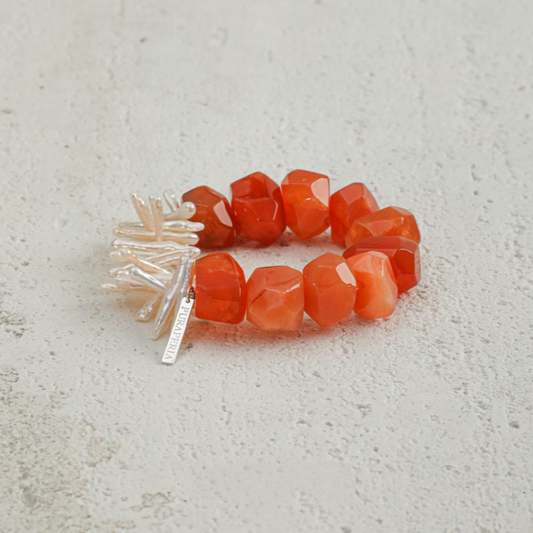 Bohemian Red Agate Pearl Bracelet