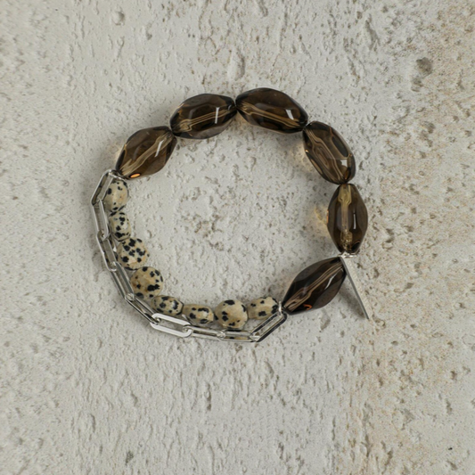 Smoky Quartz Beaded Bracelet