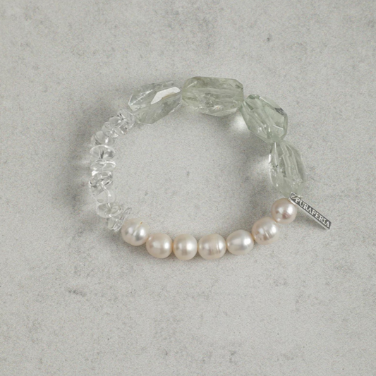 Natural Green Crystal Pearl Bracelet