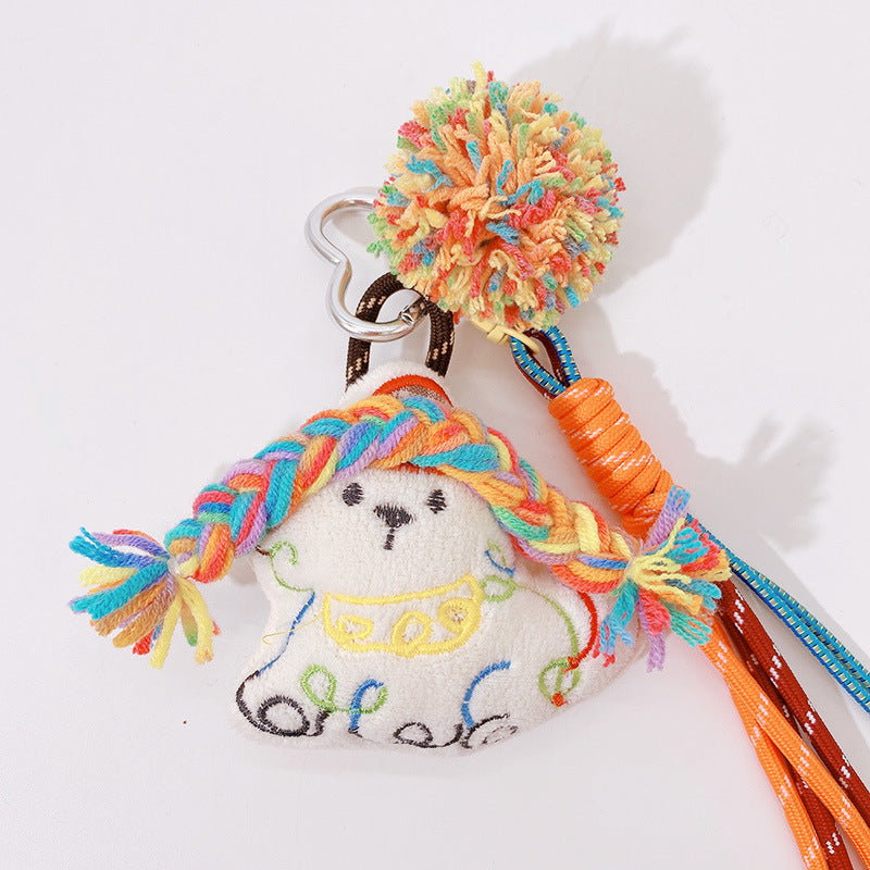 Colorful Braided Puppy Charm