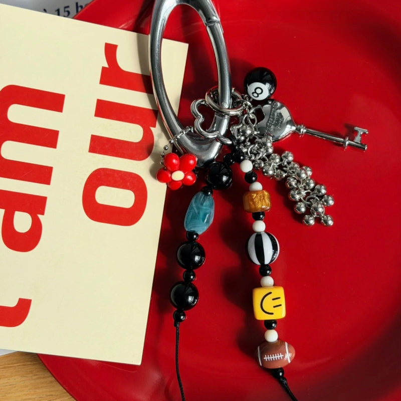 Playful Beaded Bag Charm