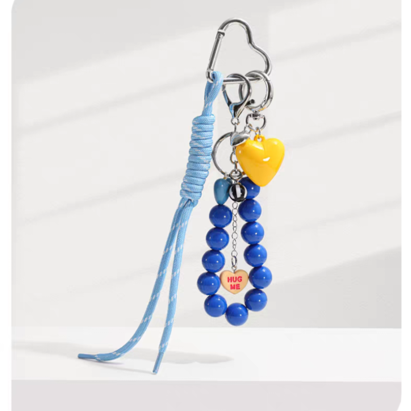 Hug Me Heart Beaded Bag Charm