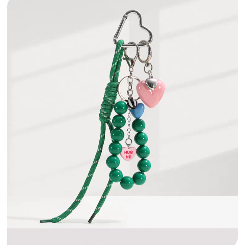 Hug Me Heart Beaded Bag Charm