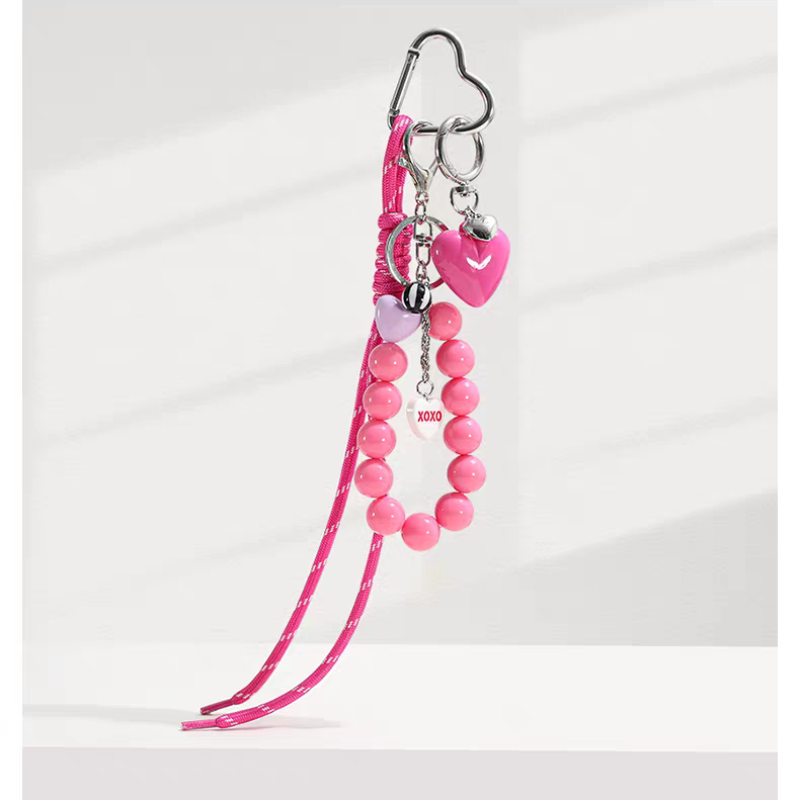 Hug Me Heart Beaded Bag Charm