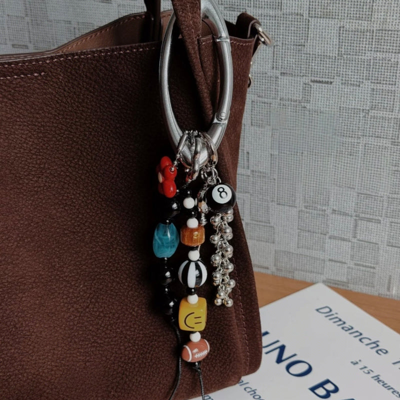 Playful Beaded Bag Charm