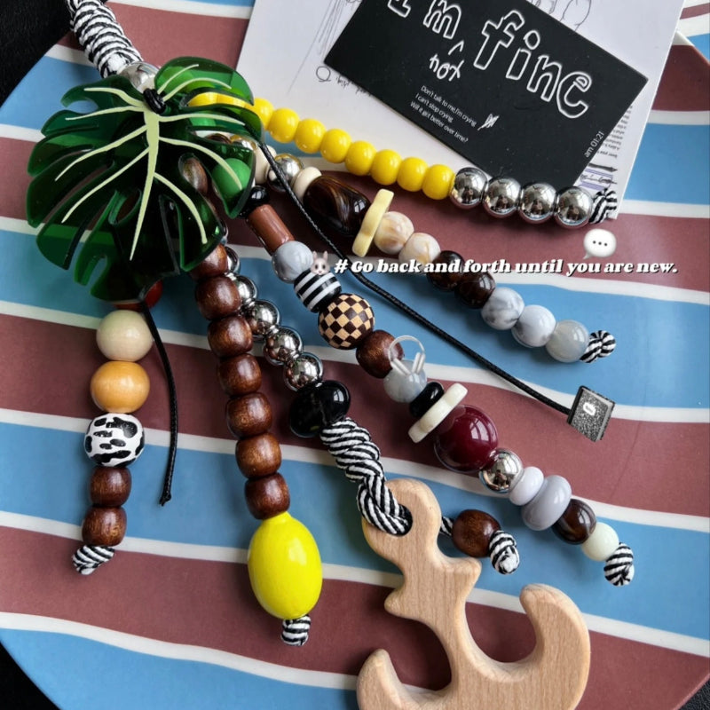 Tropical-Chic Beaded Bag Charm