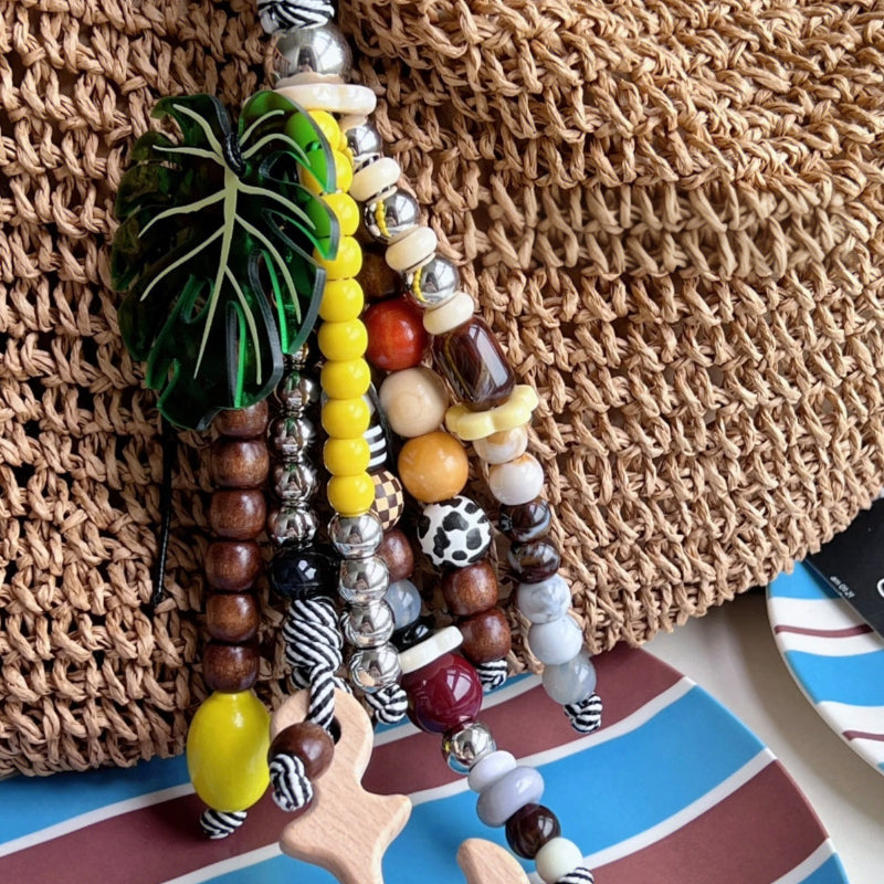 Tropical-Chic Beaded Bag Charm