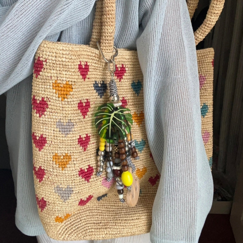 Tropical-Chic Beaded Bag Charm