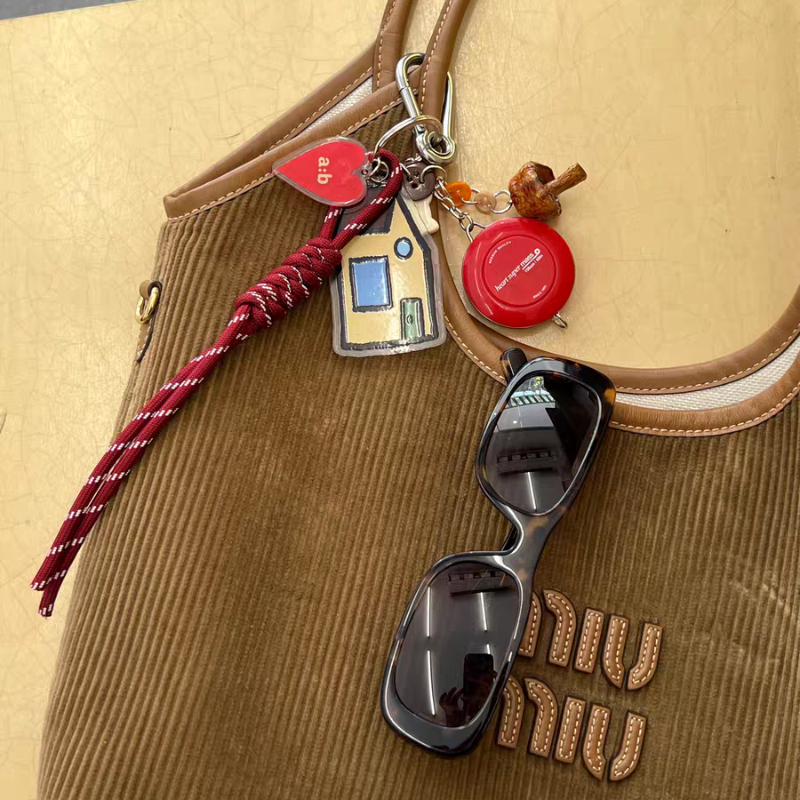 Whimsical House & Mushroom Bag Charm